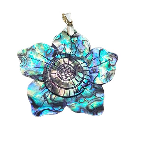 Pingente Flor de Lotus Prata 925 - Bali - Abalone - Lançamento