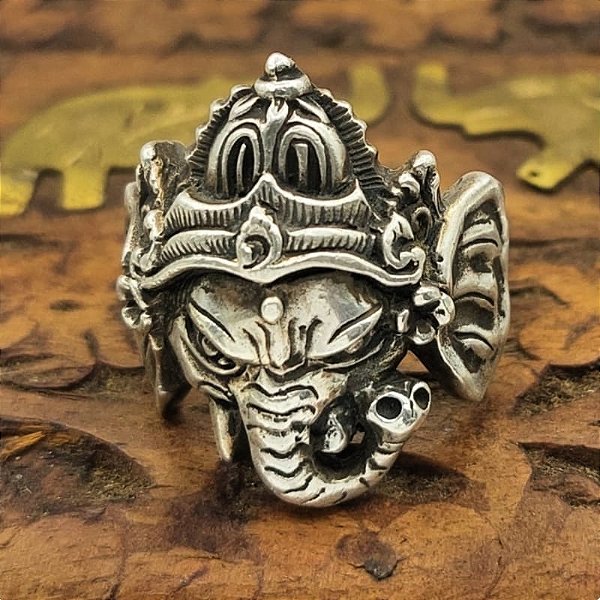 Anel Prata 925 Bali Lord Ganesha - Hindu