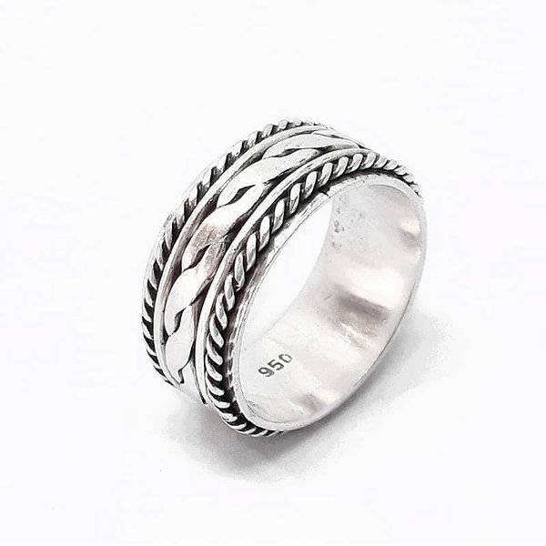 Anel masculino Prata Bali 925 Artesanal trançado - SOB ENCOMENDA