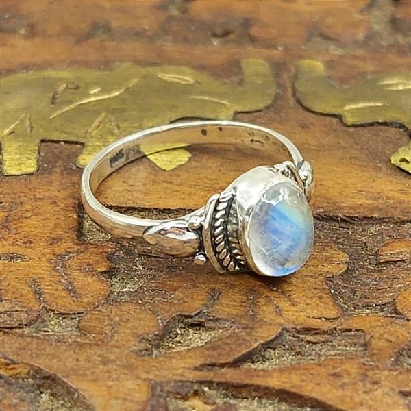 Anel de Prata 925 com Pedra da Lua Life