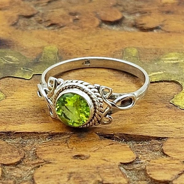 Anel Boho Prata 925 Peridoto - Lançamento