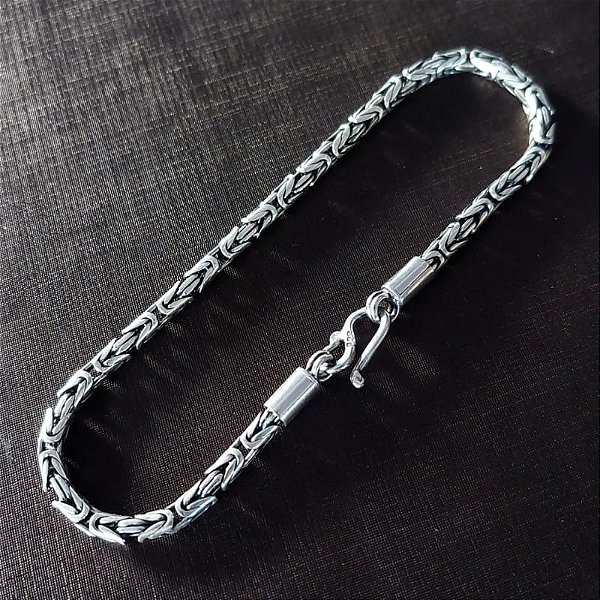 Pulseira Prata Bali 925 modelo Borobudur 3,5mm - 13,5GR
