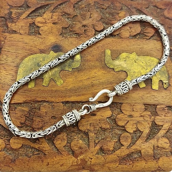 Pulseira Prata Bali 925 modelo Borobudur 2,6mm -11GR