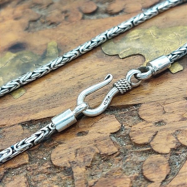 Corrente Prata Bali 925 Borobudur 2,1mm 45cm 15gr- Ponto Peruano