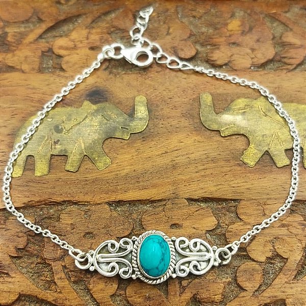 Pulseira de Prata 925 Life Turquesa