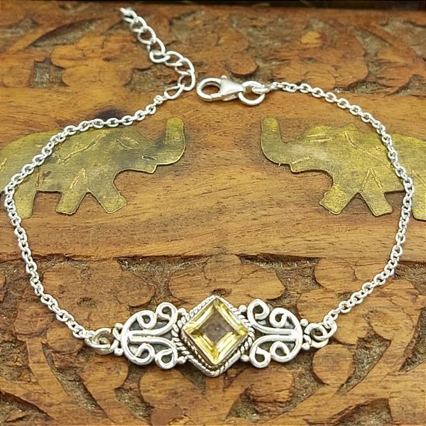 Pulseira de Prata 925 Life Citrino