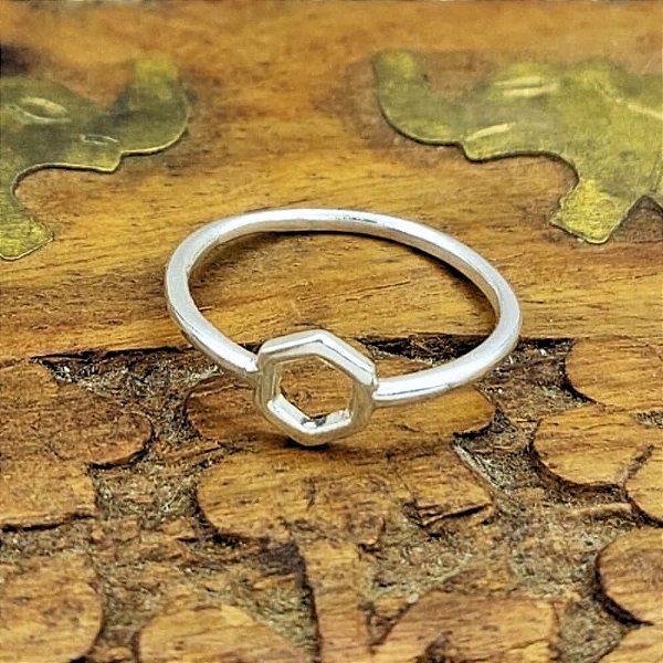 Anel Geométrico Prata 925 Bali Delicado