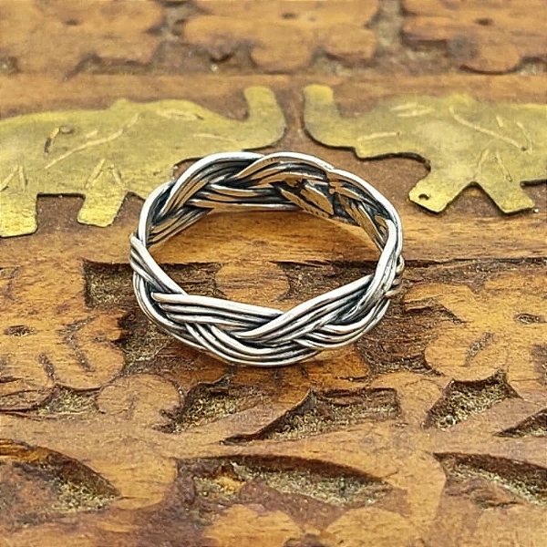 Anel Prata Bali 925 Trança Tripla - SOB ENCOMENDA