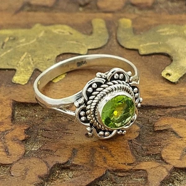 Anel Prata de Bali 925 - life Peridoto