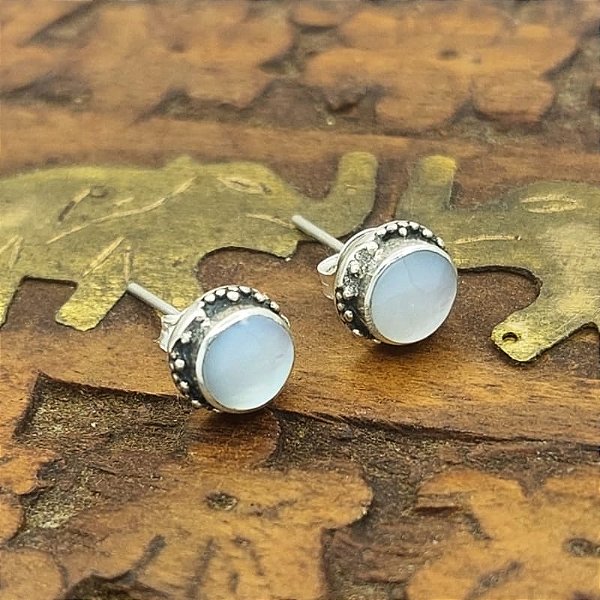 Brinco de Prata 925 com Madrepérola Bali