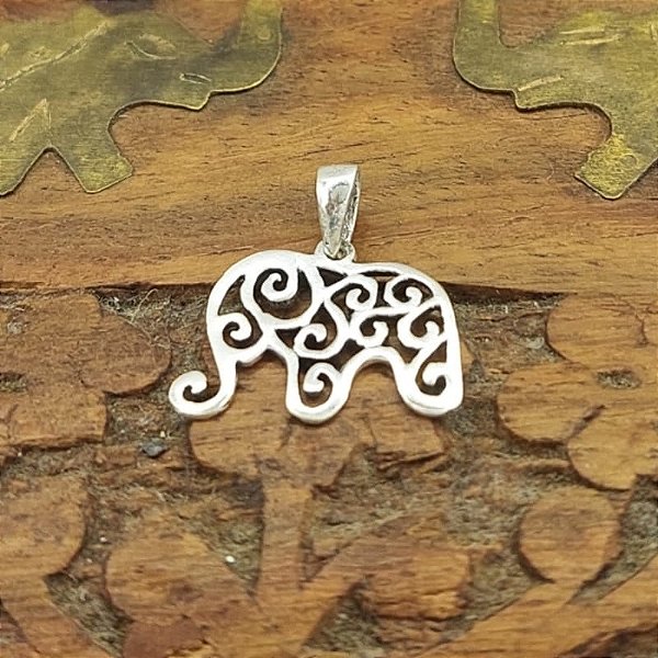 Pingente Prata 925 Elefante Indiano