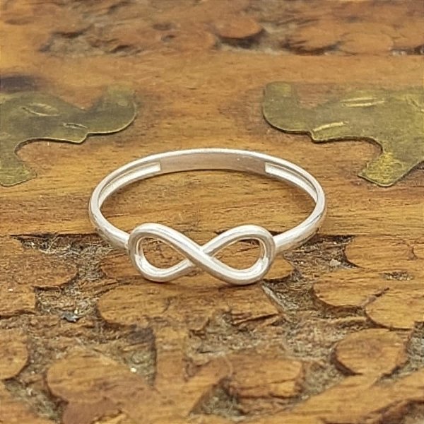 Anel Prata 925 Símbolo Infinito Delicado