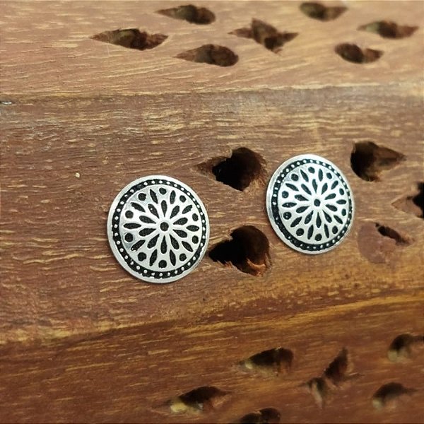 Brinco Mandala Indiano Prata 925 Feminino