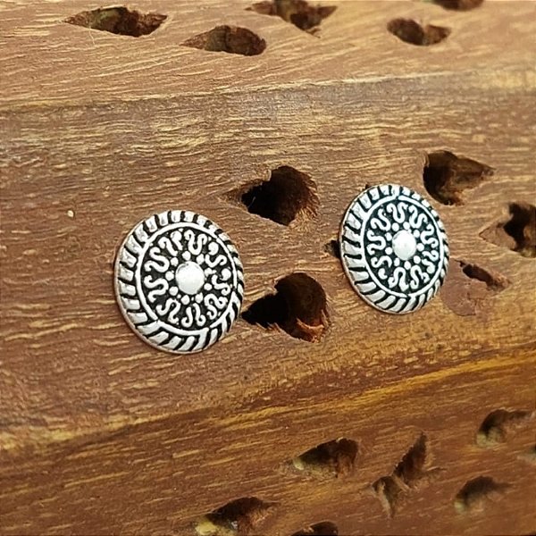 Brinco Prata 925 Mandala Indiano