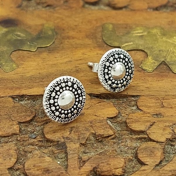 Brinco Mandala Prata 925 Índia