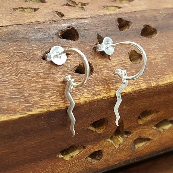 Brinco Raio Delicado Prata 925 Tarraxa