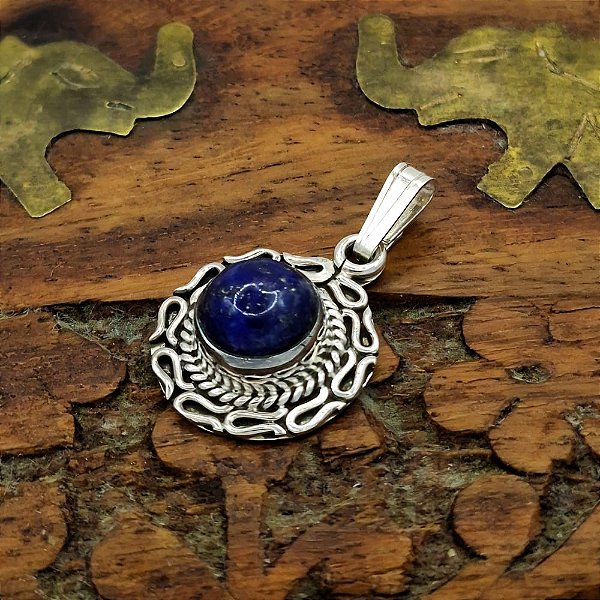 Pingente Prata 925 com Lápis Lazuli Bali