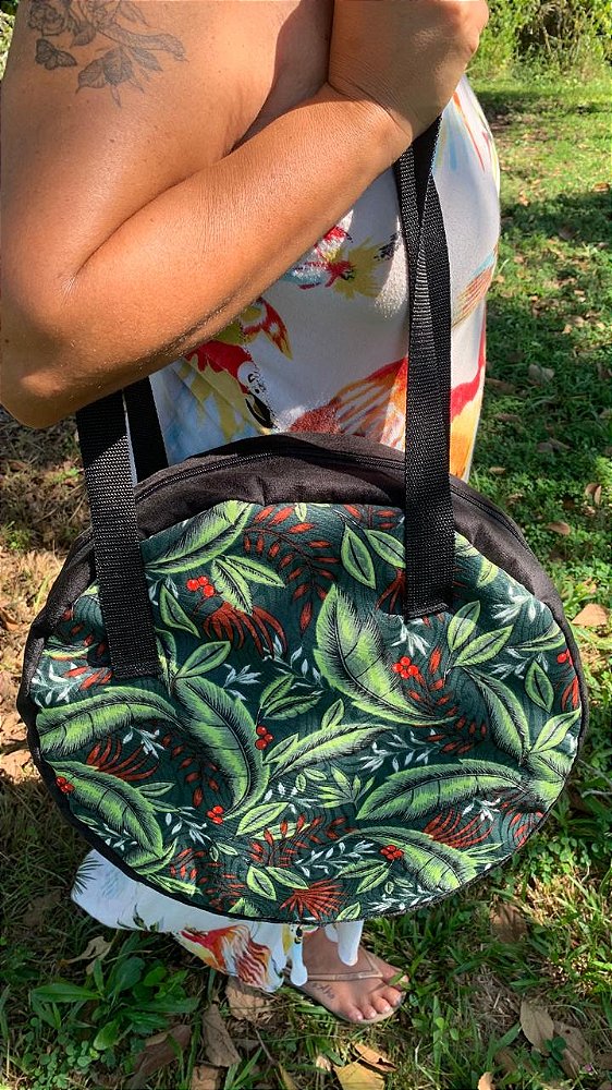 Capa para Tambor Xamânico Lakota 40 cm estampa verde