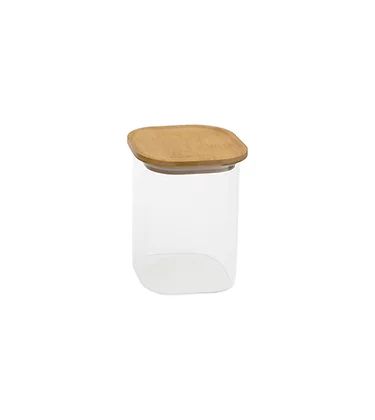 Porta Tempero Quadrado c/ Tampa de Bambu - 200ml