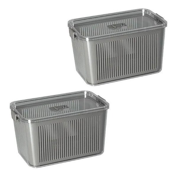 Pote Hermético Slim Cinza - 4470ml