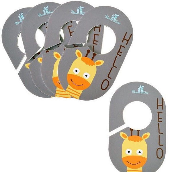 Divisores de Cabides Girafa Cinza - Kit c/ 5 peças