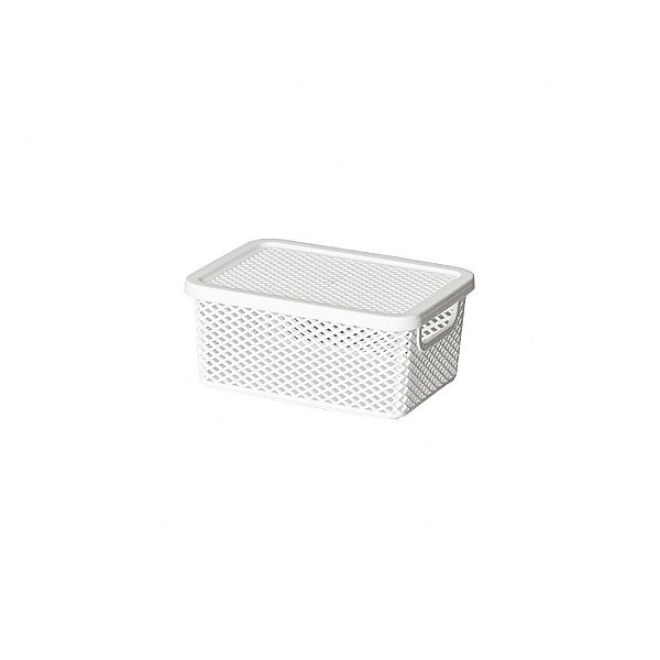 Cesto Organizador c/ Tampa Linea - 18 x 13 x 8 cm