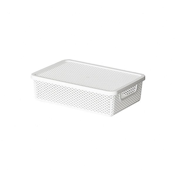 Cesto Organizador c/ Tampa Linea - 27 x 19,5 x 7 cm