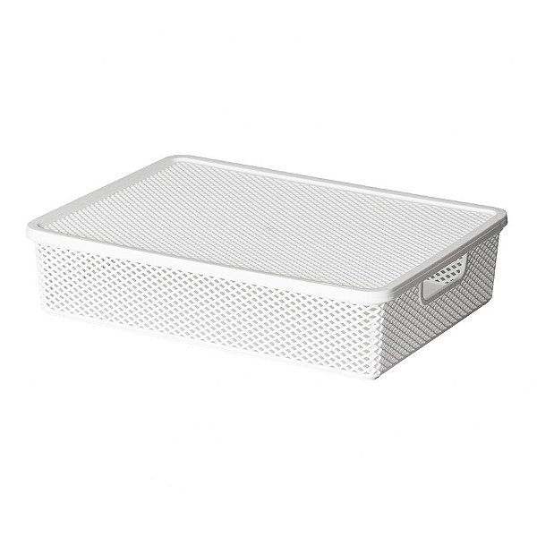 Cesto Organizador c/ Tampa Linea - 36 x 26 x 8 cm