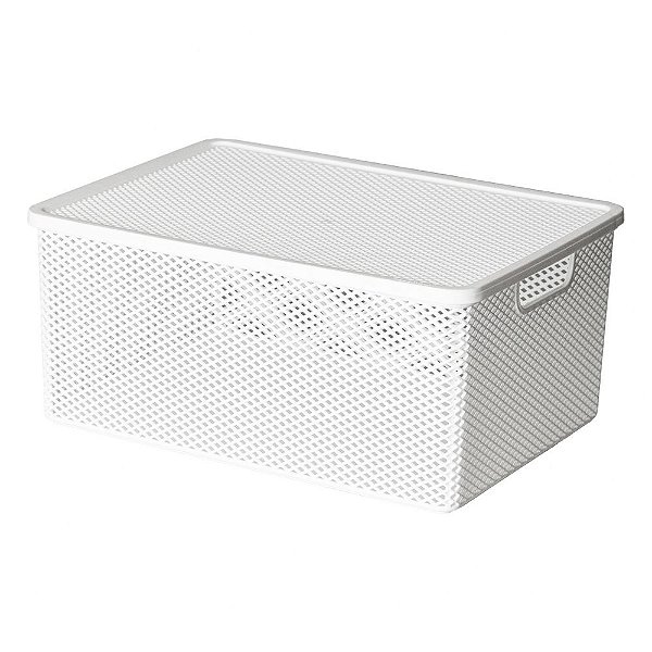 Cesto Organizador c/ Tampa Linea - 36 x 26 x 16 cm