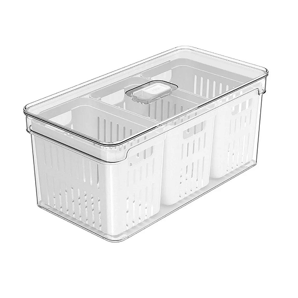 Organizador c/ Cesto Triplo Clear Fresh - 5L
