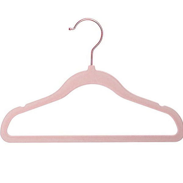 Cabide Baby Veludo Slim (Gancho Rose Gold) - Kit c/ 20
