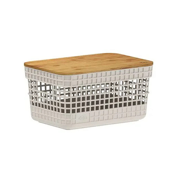 Caixa Organizadora Grid c/ tampa de Bambu - 2,5L