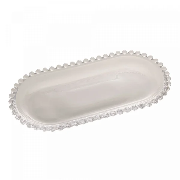 TRAVESSA CRISTAL DE CHUMBO OVAL PEARL 24x12x2cm