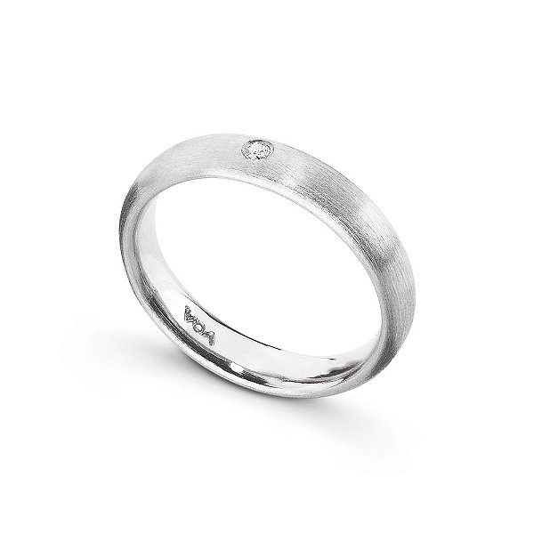 ALIANÇA SALVADOR COM DIAMANTE E OURO BRANCO 18K