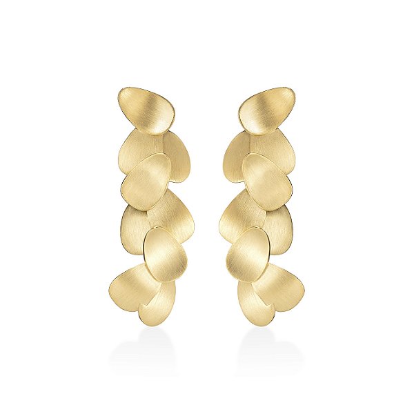 BRINCO FOLHAS MAXI EM BANHO DE OURO