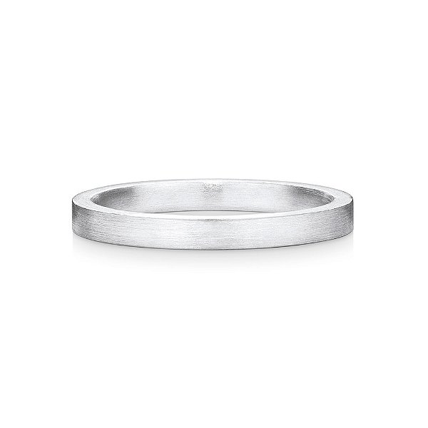 ALIANÇA MINIMAL QUADRADA OURO BRANCO 18K