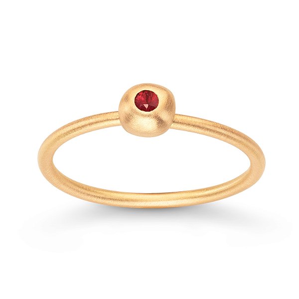ANEL AFETO RODOLITA OURO 18K