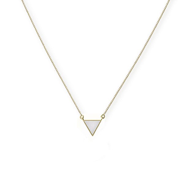 COLAR ZEN QUARTZO BRANCO EM BANHO DE OURO