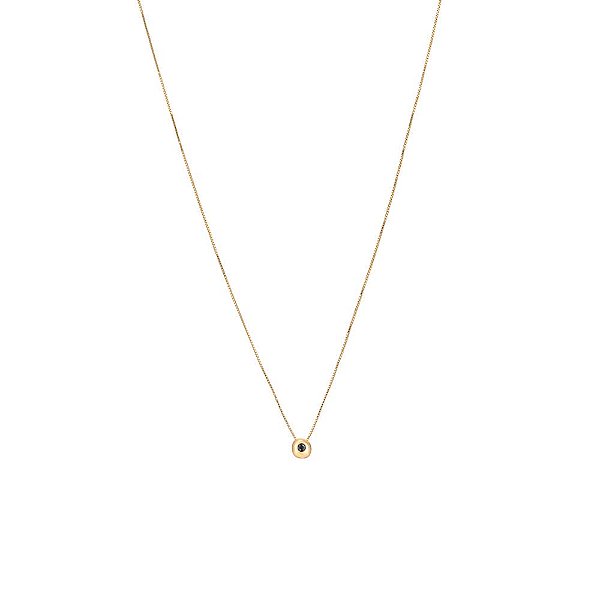 COLAR AFETO MINI COM BRILHANTE NEGRO EM OURO 18K