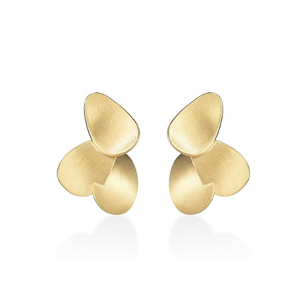 BRINCO FOLHAS MINI EM BANHO DE OURO