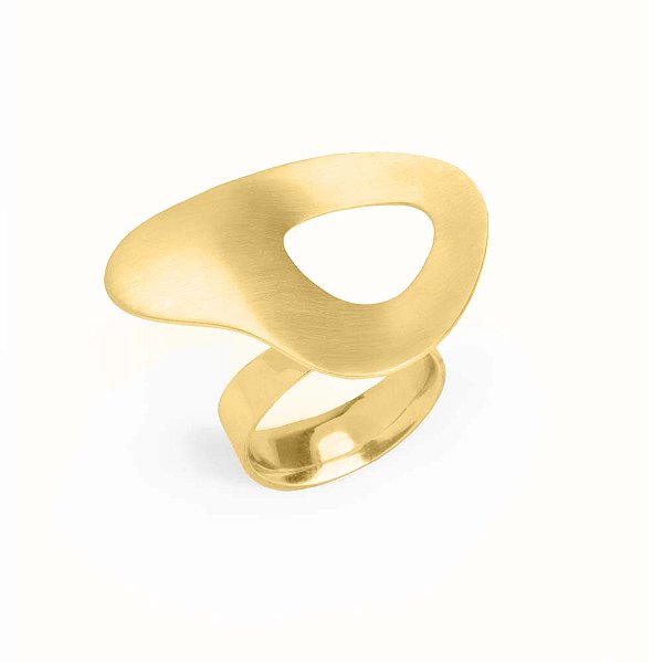 ANEL FORMA EM BANHO DE OURO 18K