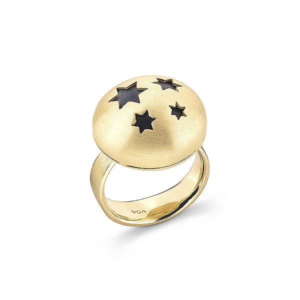 ANEL ASTRAL SODALITA EM BANHO DE OURO 18K