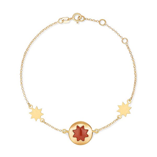 PULSEIRA ASTRAL CORNALINA EM OURO 18K