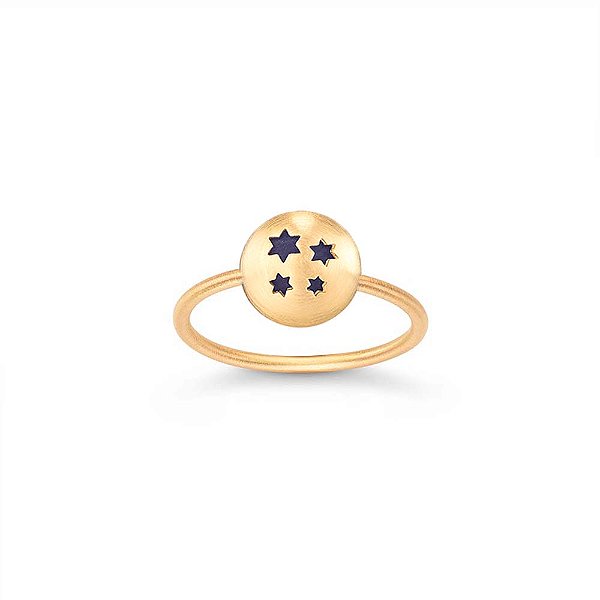 ANEL ASTRAL SODALITA MINI EM OURO 18K