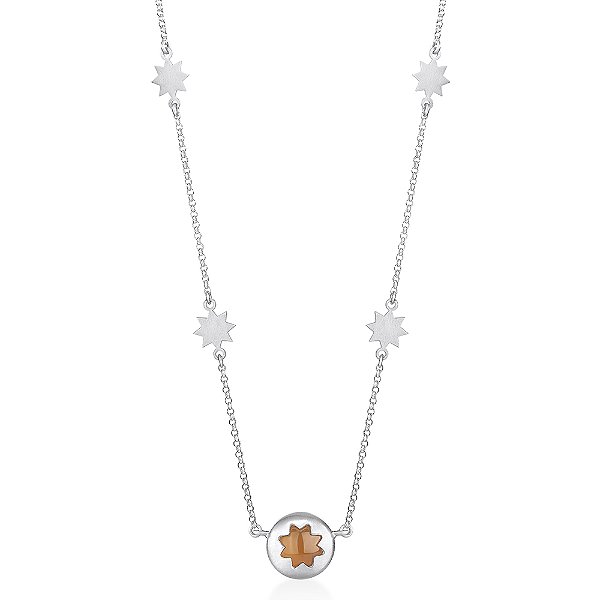 COLAR ASTRAL CORNALINA MINI PRATA