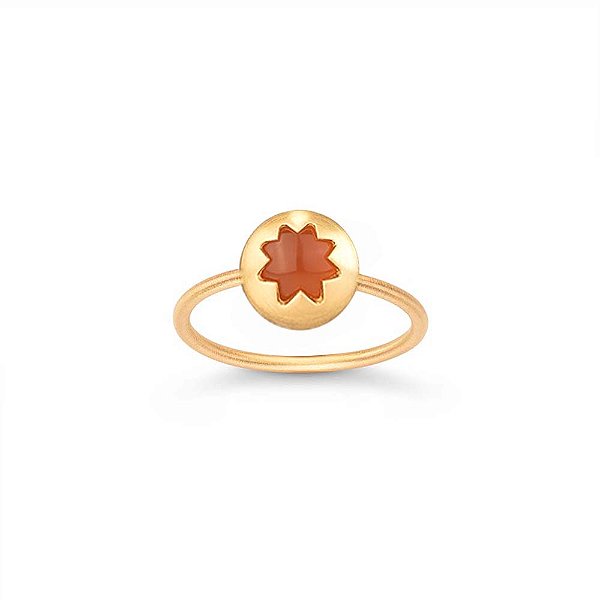 ANEL ASTRAL CORNALINA MINI EM OURO AMARELO 18K