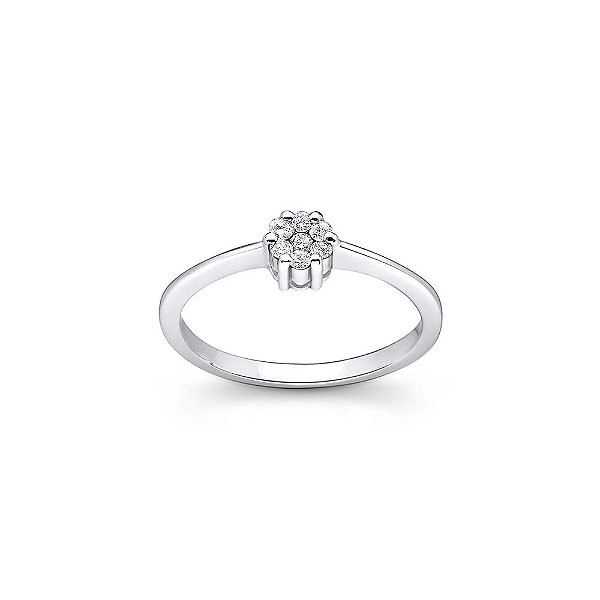ANEL SOLITÁRIO CELESTE OURO BRANCO 18K
