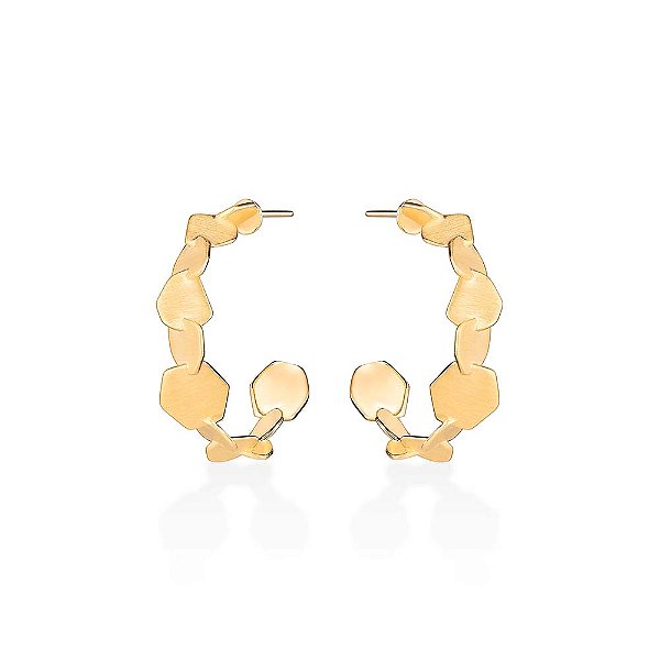 ARGOLA BOREAL EM BANHO DE OURO 18K