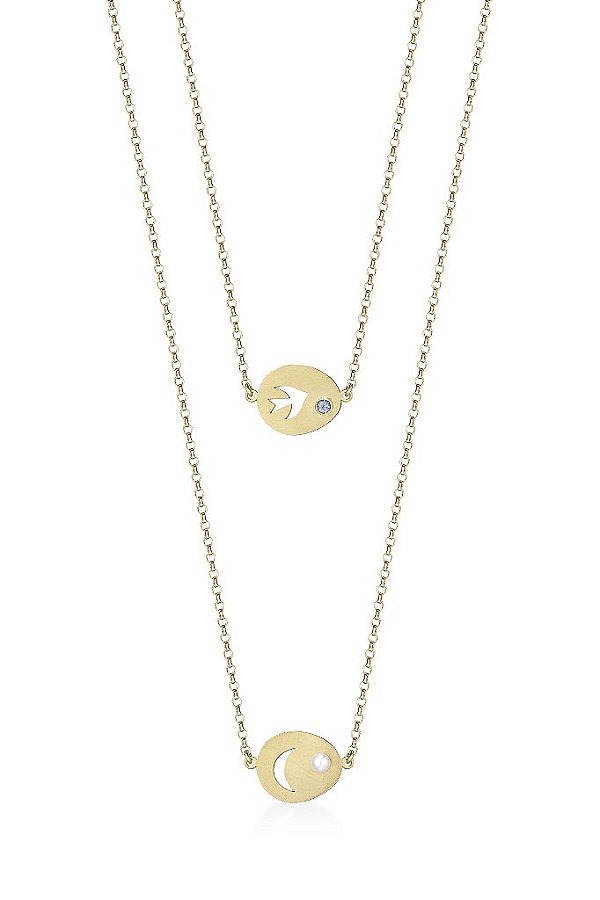 ESCAPULÁRIO O SONHO E O MUNDO EM BANHO DE OURO 18K