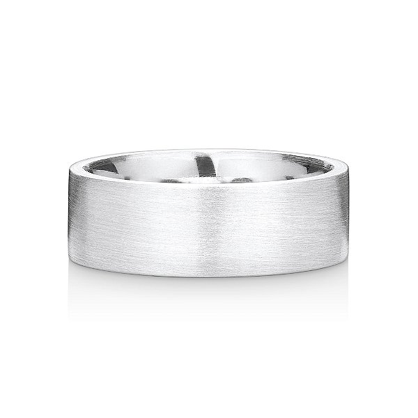 ALIANÇA FLAT OURO BRANCO 18K